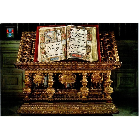 None Other - Catedral De Sevilla Atril Libros Corales Vintage Postcard PD1